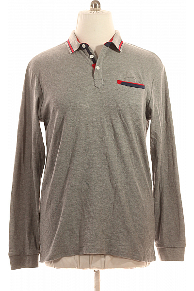 Pánské Tričko S Límečkem Šedé Vel. L