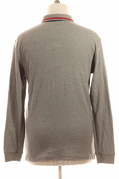 Pánské Tričko s Límečkem Šedé Vel. L