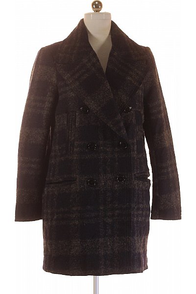 Krátký Dámský Kabát Modrý Second Hand Krátký Dámský Kabát Modrý Second Hand