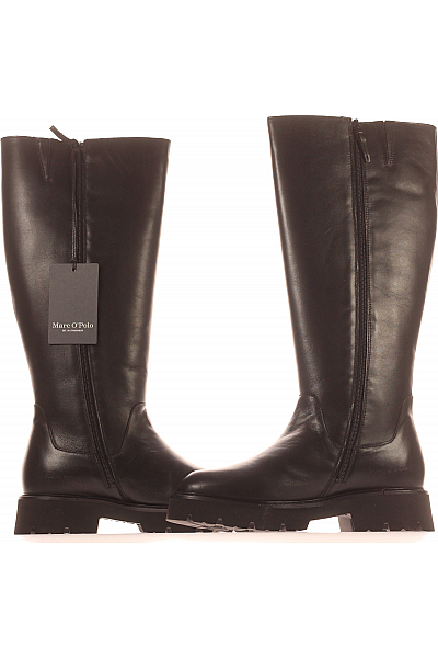 Dámské Kozačky Kožené Černé Marc O´Polo Vel. 40