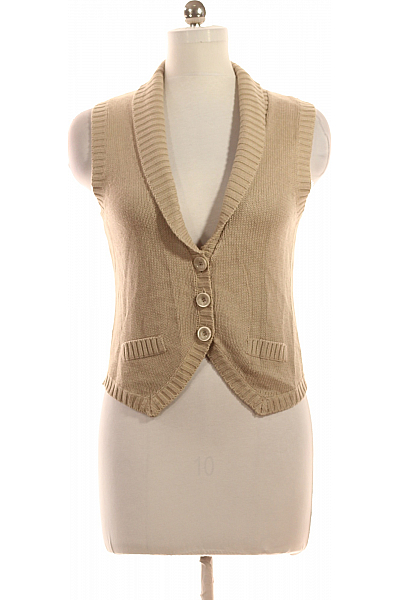 Kratká Dámská Vesta Béžová Vel. M