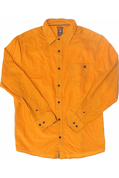 Pánská Košile Jednobarevná Žlutá Second hand Vel. L