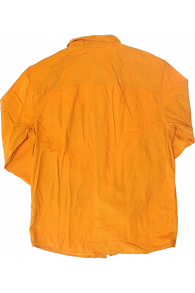 Pánská Košile Jednobarevná Žlutá Second hand Vel. L