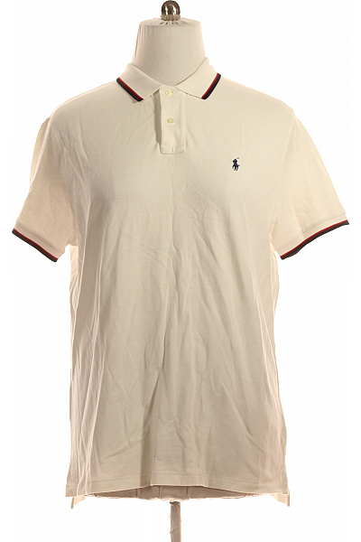 Pánské Tričko S Límečkem Bílé Ralph Lauren Second Hand Vel. XL