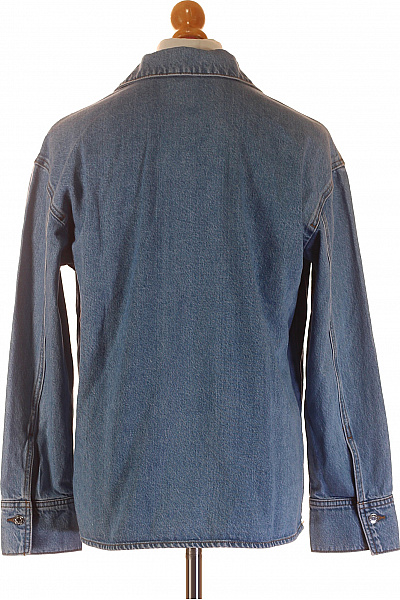 Pánské Tričko s Límečkem Modré MANGO Vel. S