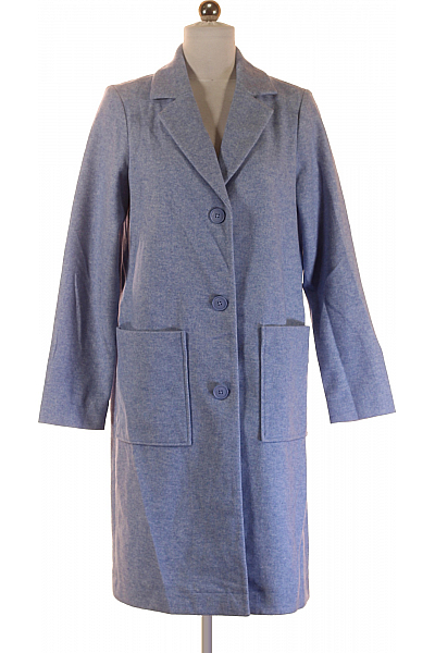 Dámský Kabát Modrý Second Hand Vel. 36