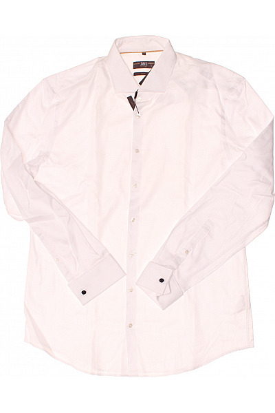 Jake*s Pánská Košile Jednobarevná Bílá Vel. 43/44