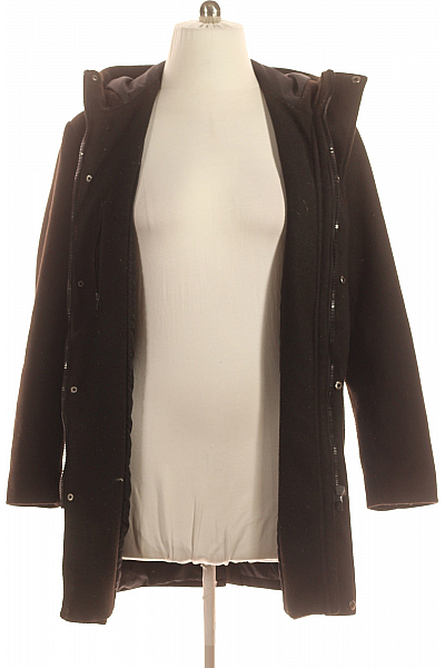 FSBN Pánský Dlouhý Kabát Černý Vel. M