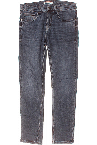 ZARA Pánské Rovné Džíny Modré Vel.  40