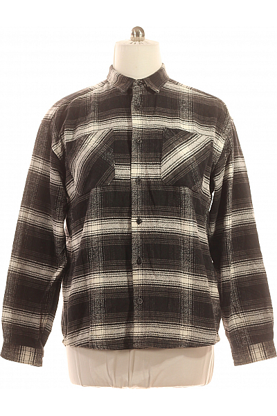 Smog Vzorovaná Pánská Košile Černobílá Second hand Vel. L