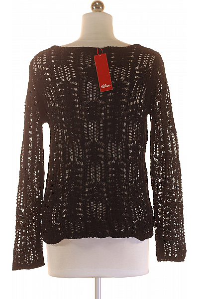 S.OLIVER Halenka s Dlouhým Rukávem Pletená Polyamidová Černá