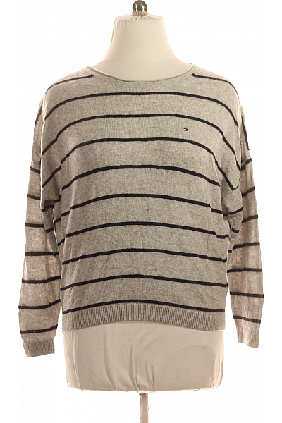 Dámský Pulovr Vlněný Šedý TOMMY HILFIGER Second Hand Vel. L