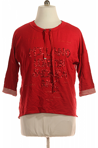 Dámské Tričko s Potiskem Červené Vel. 44