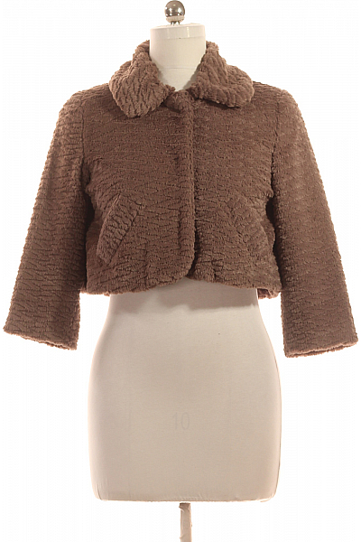 ZARA Krátký Dámský Kabát Hnědý Vel.  M