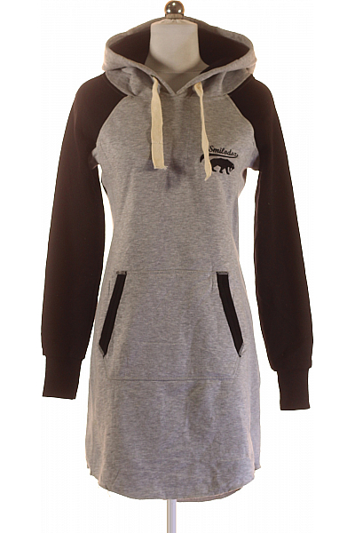 SMILODOX  Mikinové Šaty Šedé Vel. XS