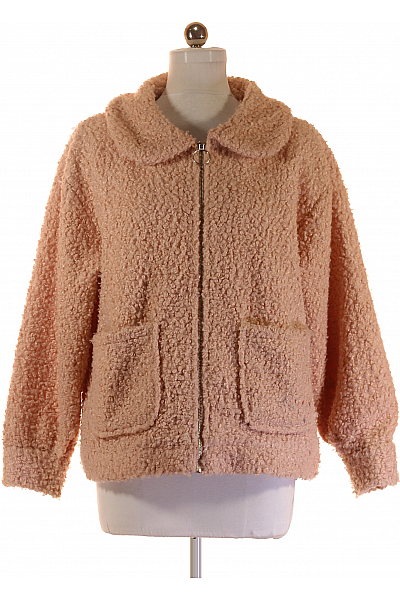 Dámský Kabát Růžový Second Hand Vel. M Dámský Kabát Růžový Second Hand Vel. M