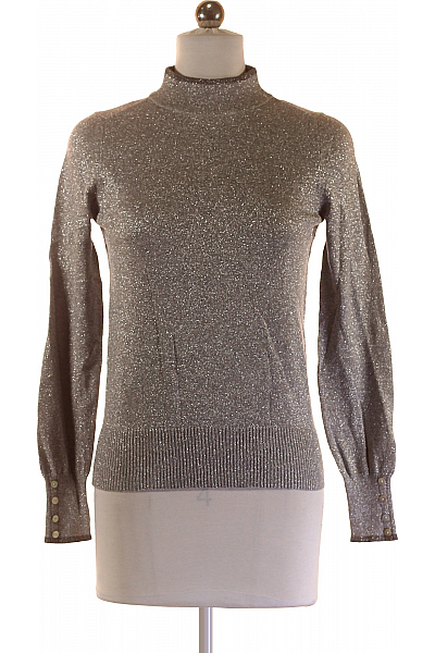 Dámský Svetr Stříbrný Marie Lund Second Hand Vel. XS Dámský Svetr Stříbrný Marie Lund Second Hand Vel. XS