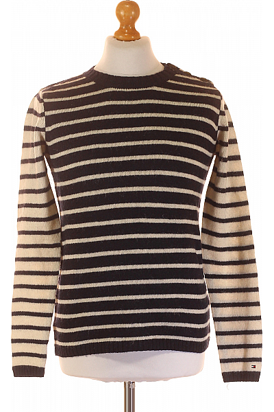 TOMMY HILFIGER Pánský Pulovr Modrý Second Hand Vel. S