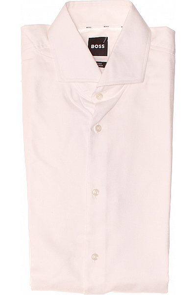 Pánská Košile Jednobarevná Bílá Hugo Boss Second Hand Vel. 39