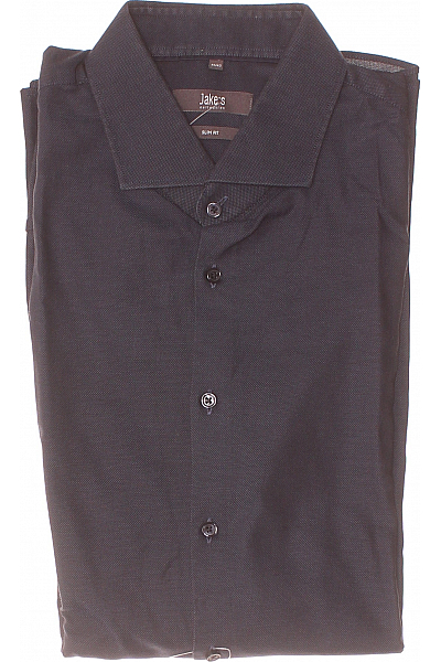 Jake*s Pánská Košile Jednobarevná Modrá Vel. 41/42