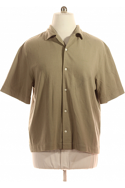 Hugo Boss Pánská Košile Jednobarevná Zelená Vel. M