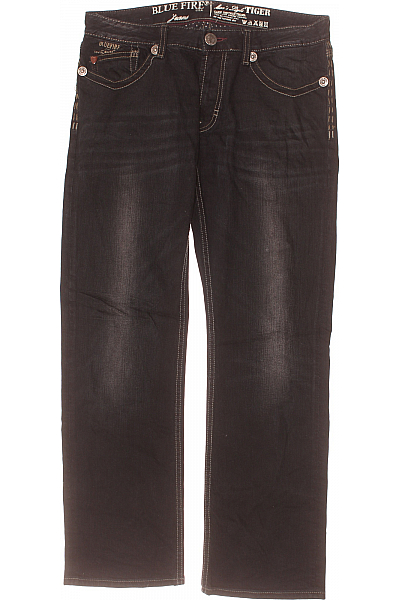 BLUE FIRE Pánské Rovné Džíny Černé Vel. 33/32