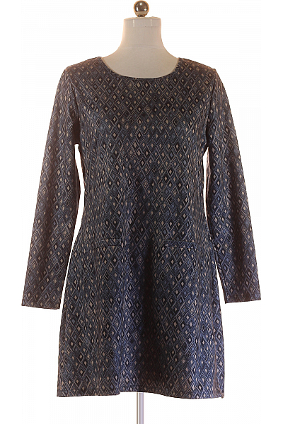 Gina  Šaty Pletené Modré Second Hand Vel. 44/46 Gina  Šaty Pletené Modré Second Hand Vel. 44/46