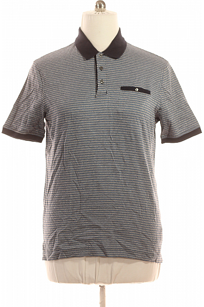 Bugatti Pánské Tričko S Límečkem Modré Second Hand Vel. L