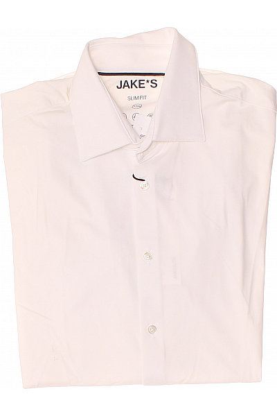 Jake*s Pánská Košile Jednobarevná Bílá Second Hand Vel. 37/38