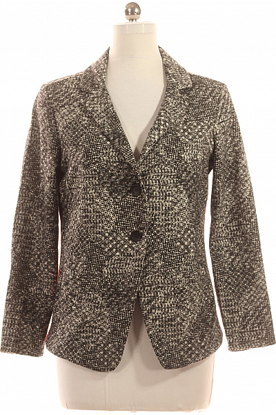 Teplé Dámské Sako Černobílé Sani Blu Second Hand Vel. 40