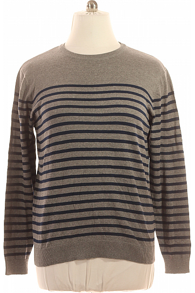 Straight Up Pánský Svetr Se Vzorem Šedý Second Hand Vel. L