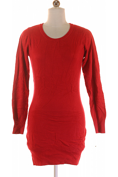  Šaty Pletené Červené Vel. L/XL