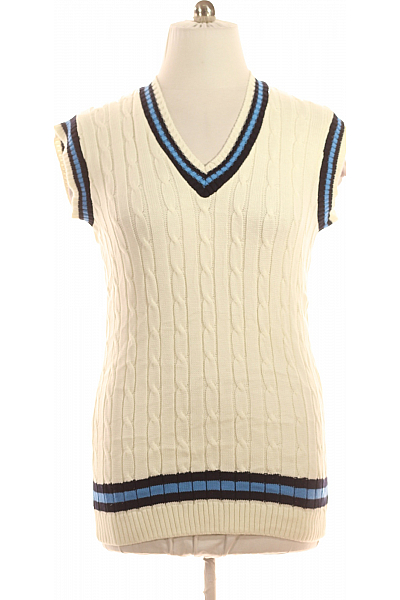 Pánská Pletená Vesta Bílá Vel. L