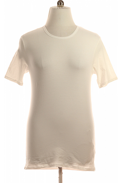 Jednoduché Pánské Tričko S Krátkým Rukávem Bavlněné Bílé MC NEAL Jednoduché Pánské Tričko S Krátkým Rukávem Bavlněné Bílé MC NEAL