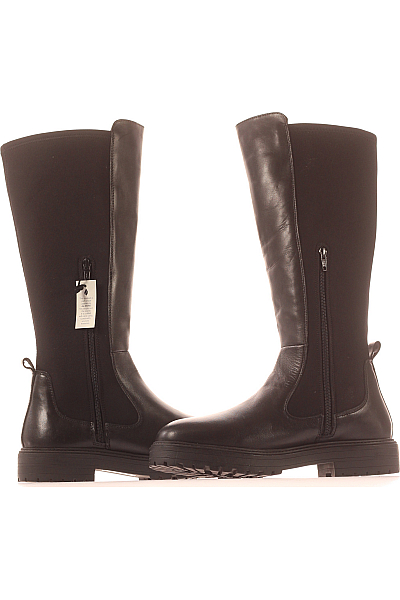 Dámské Kozačky Kožené Černé Vel.  40