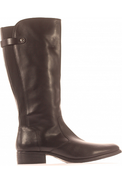 Dámské Kozačky Kožené Černé Vel.  44