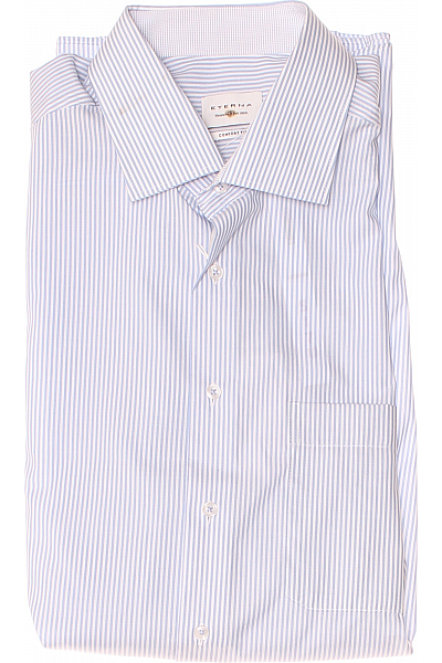 ETERNA Vzorovaná Pánská Košile Modrá Vel. 46