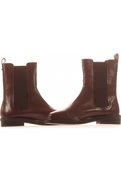 Dámské Kotníkové Boty Kožené Hnědé Lazamani Vel. 41