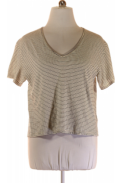 Dámské Tričko Černobílé TOMMY HILFIGER Second Hand Vel. XL Dámské Tričko Černobílé TOMMY HILFIGER Second Hand Vel. XL