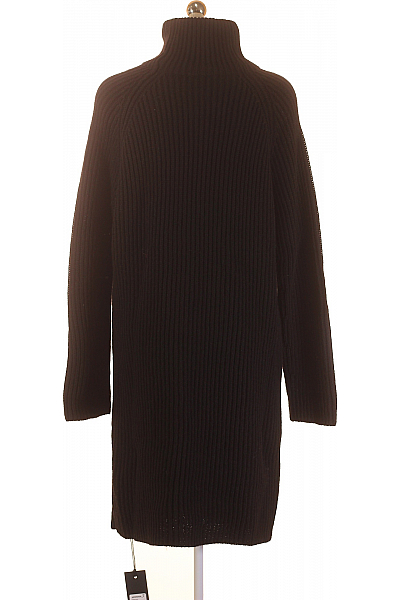 Šaty s Dlouhým Rukávem Pletené Vlněné Černé DRYKORN