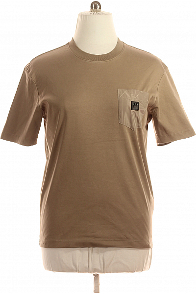 Jednoduché Pánské Tričko Khaki Hugo Boss Vel. M Jednoduché Pánské Tričko Khaki Hugo Boss Vel. M