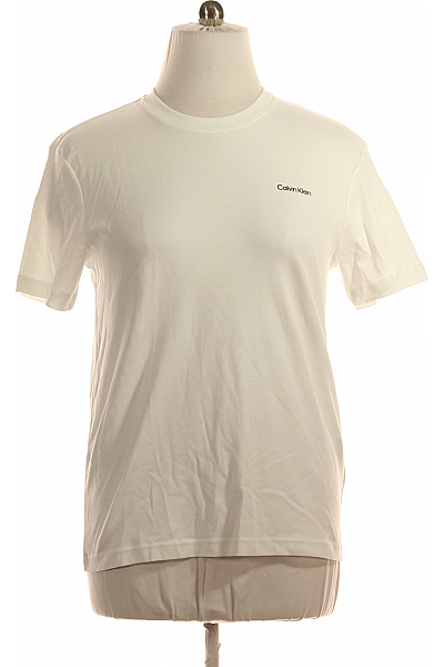 Calvin Klein Jednoduché Pánské Tričko S Krátkým Rukávem Bavlněné Bílé