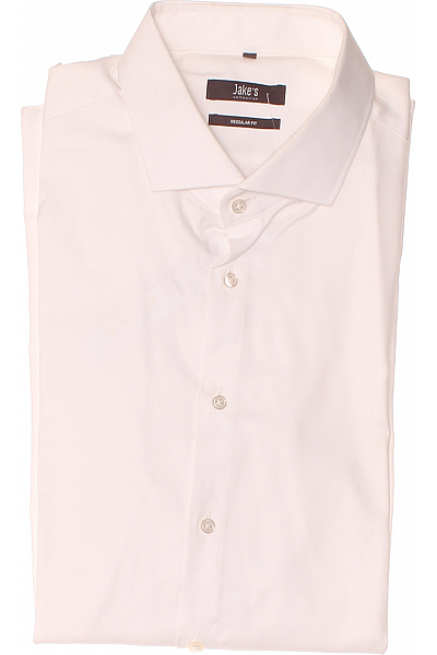 Pánská Košile Jednobarevná Bílá Jake*s Vel. 43/44