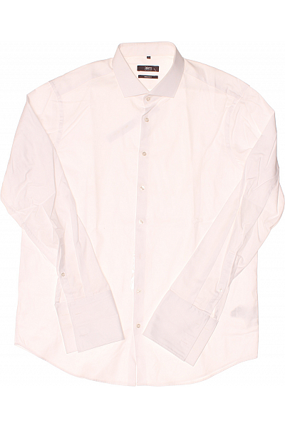 Pánská Košile Jednobarevná Bílá Jake*s Vel. 43/44