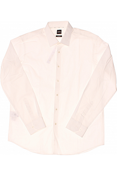 Pánská Košile Jednobarevná Bílá Hugo Boss Second hand Vel. 43