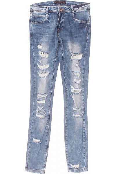 Roztrhané Dámské Džíny Modré ZARA Second Hand Vel.  36