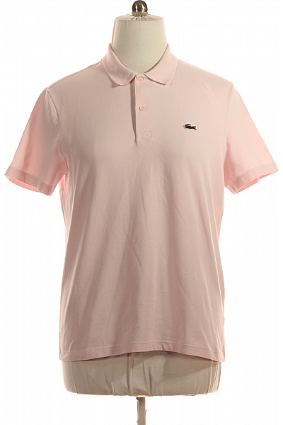 LACOSTE Pánské Tričko S Límečkem Růžové Vel. XL