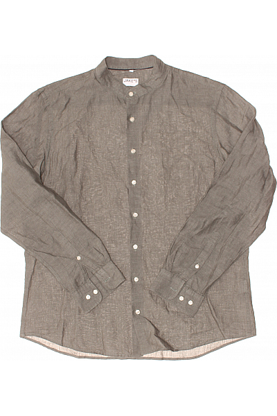 Pánská Košile Jednobarevná Lněná Zelená Jake*s Vel. L