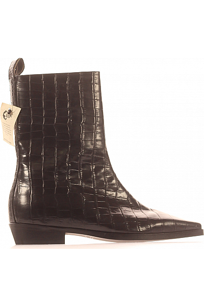 Dámské Kotníkové Boty Kožené Černé Scotch & Soda Vel. 37