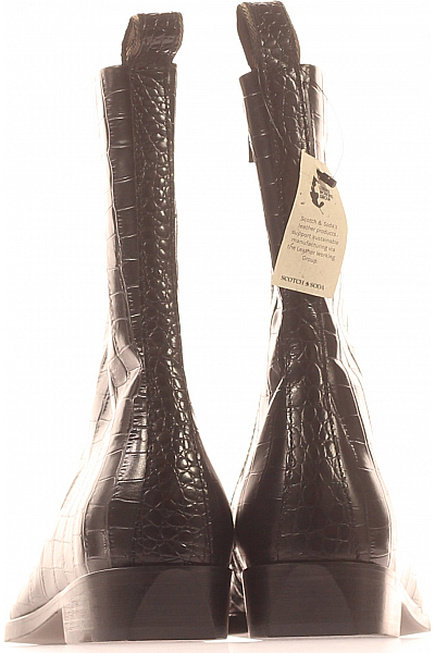 Dámské Kotníkové Boty Kožené Černé Scotch & Soda Vel. 37